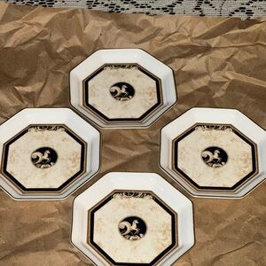 Wedgwood Cornucopia Octagonal 4 Plates 5” Diameter Made In England 1995